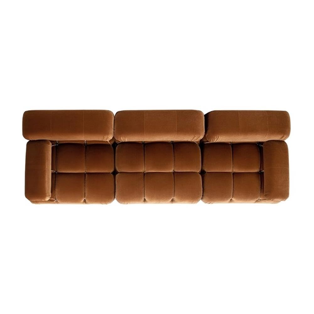 Burnt Orange Velvet 3-Piece Modular Sofa F8494