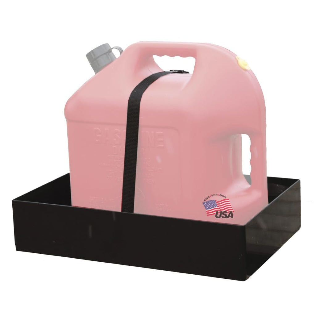 Carbon Steel Gas Container Rack with Nylon Strap, Black E6293
