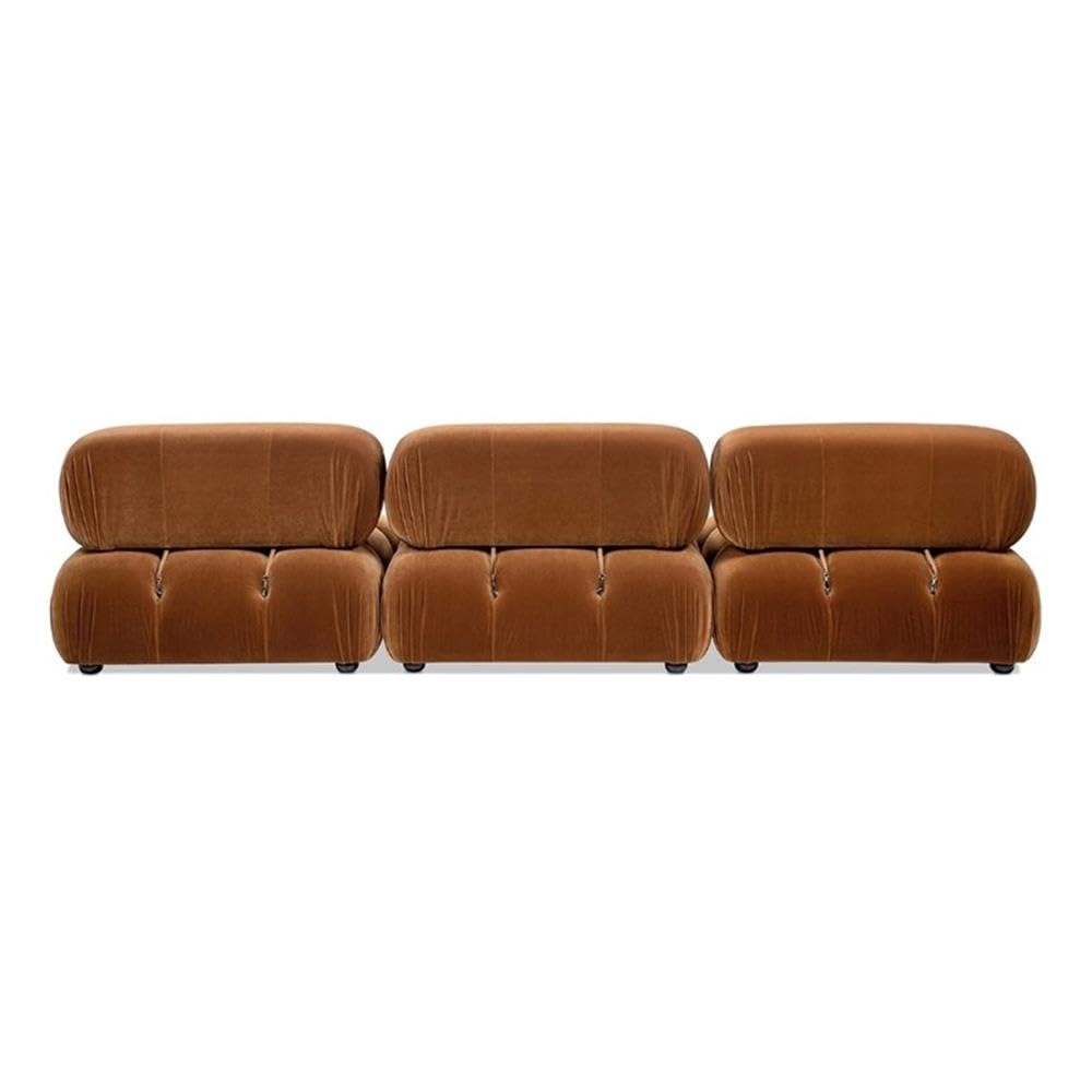 Burnt Orange Velvet 3-Piece Modular Sofa F8494