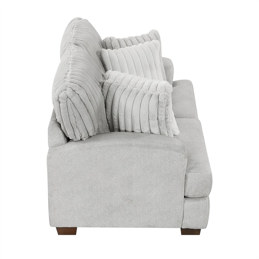 Light Gray Microfiber Upholstered Love Seat Z33358