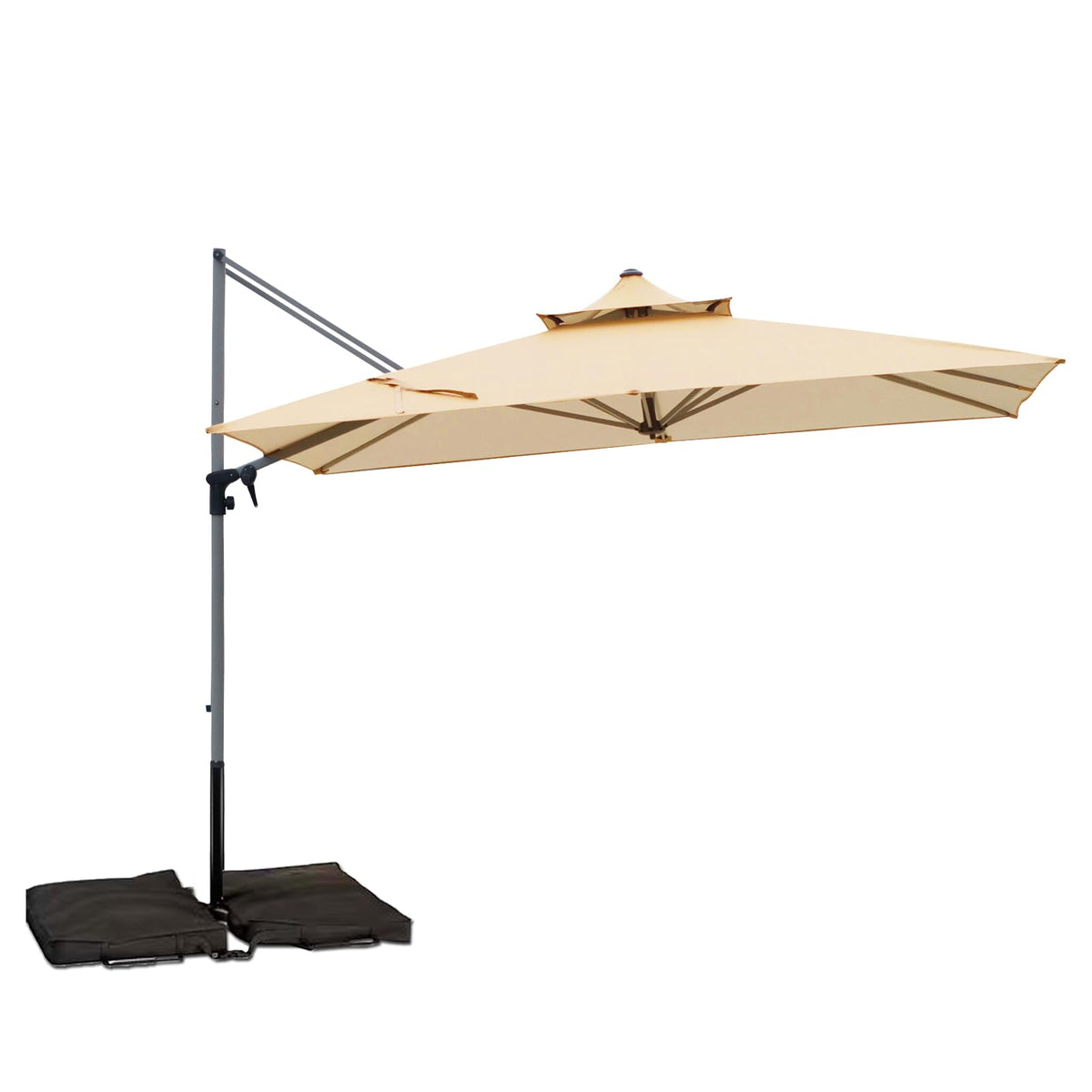 Rectangle Aluminum Offset Patio Umbrella, Beige F476392