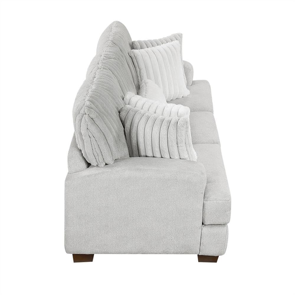 Light Gray Microfiber Upholstered Love Seat Z33358