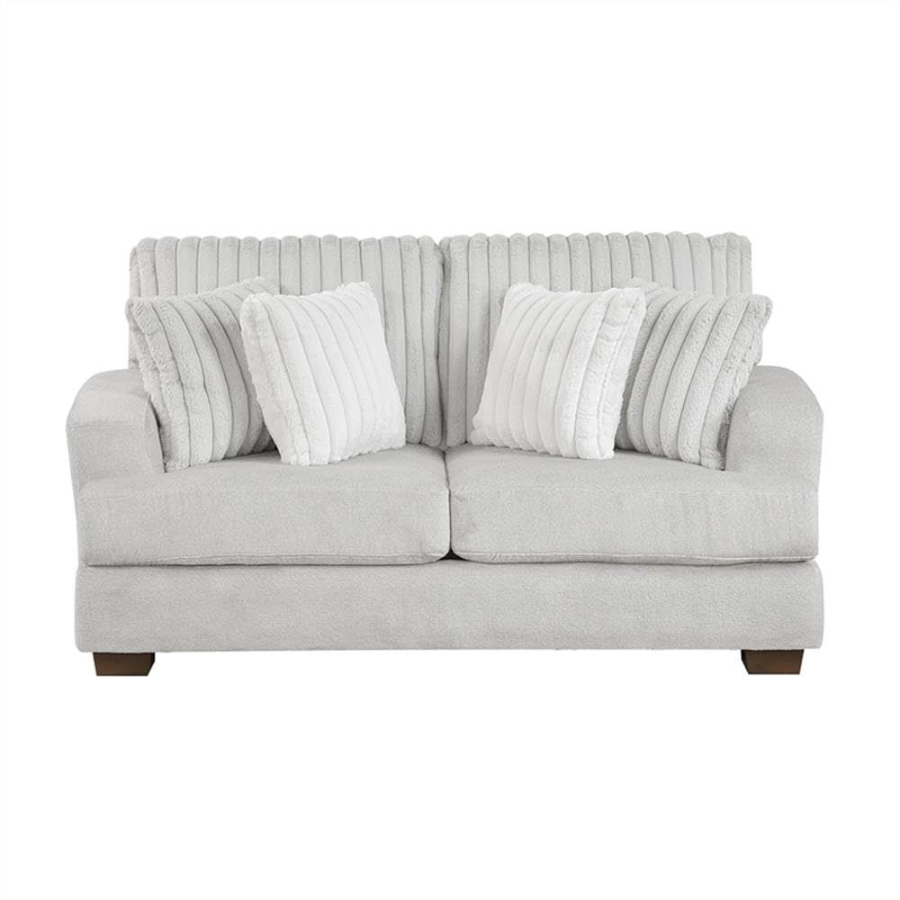 Light Gray Microfiber Upholstered Love Seat Z33358