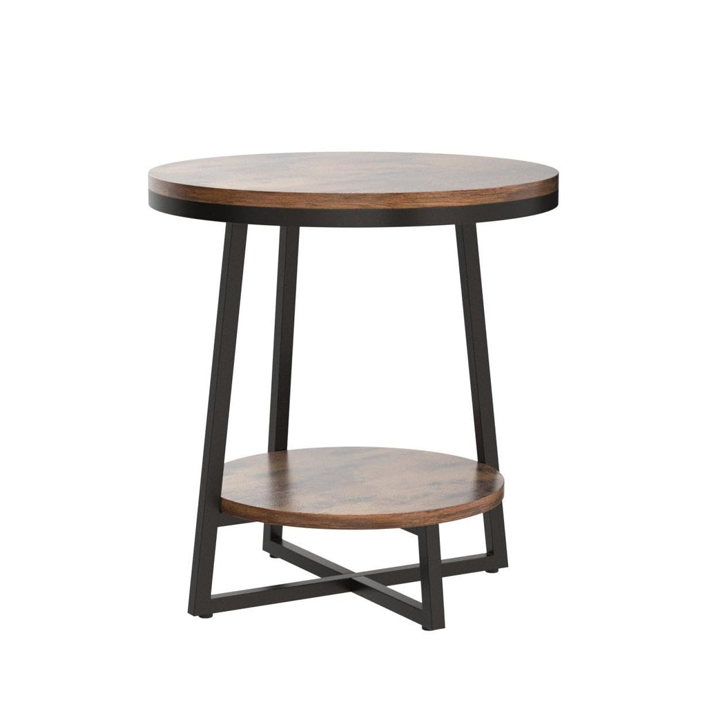 2 Tier Round End Table with Storage Shelf U97409