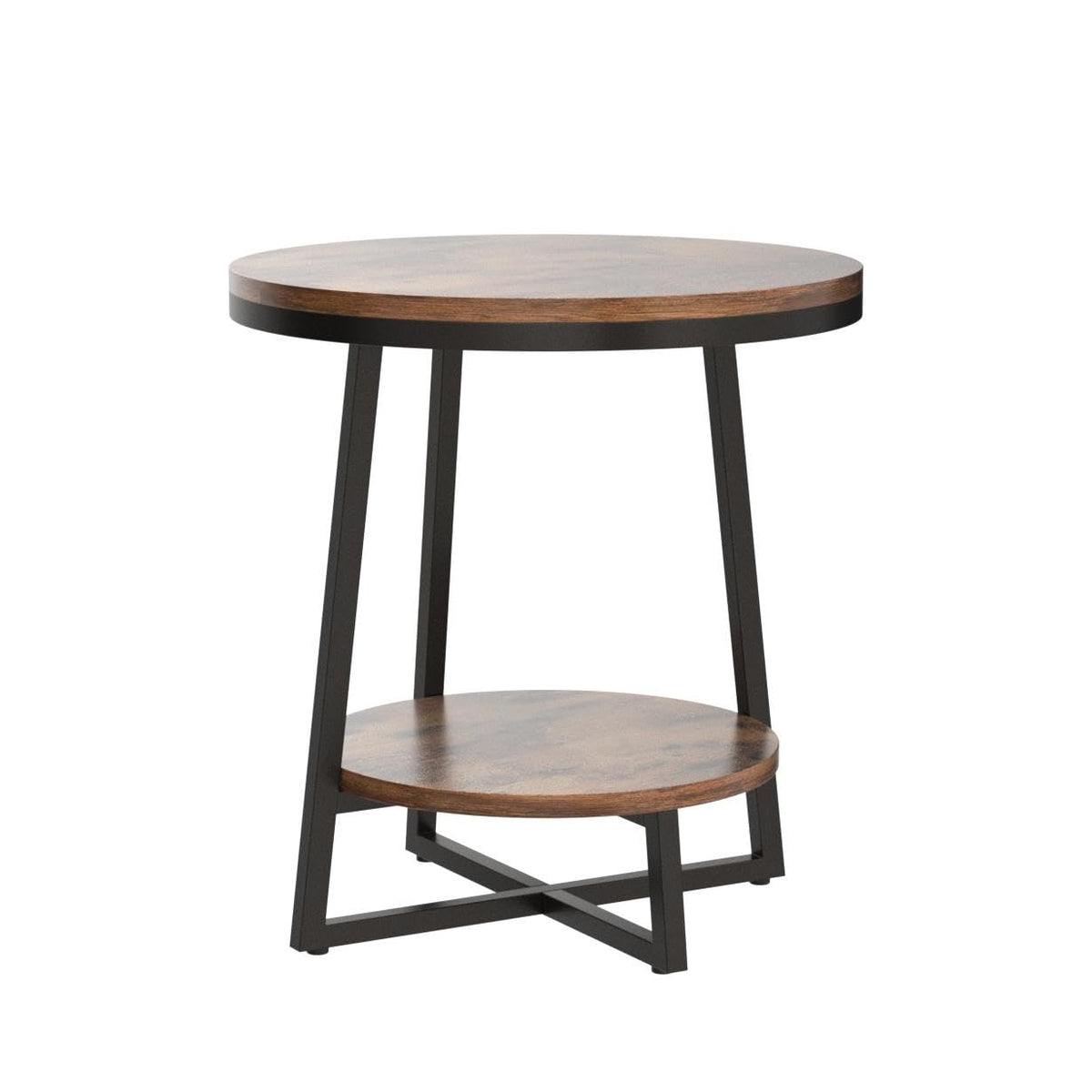 2 Tier Round End Table with Storage Shelf U97409