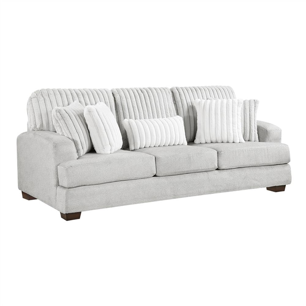 Light Gray Microfiber Upholstered Love Seat Z33358