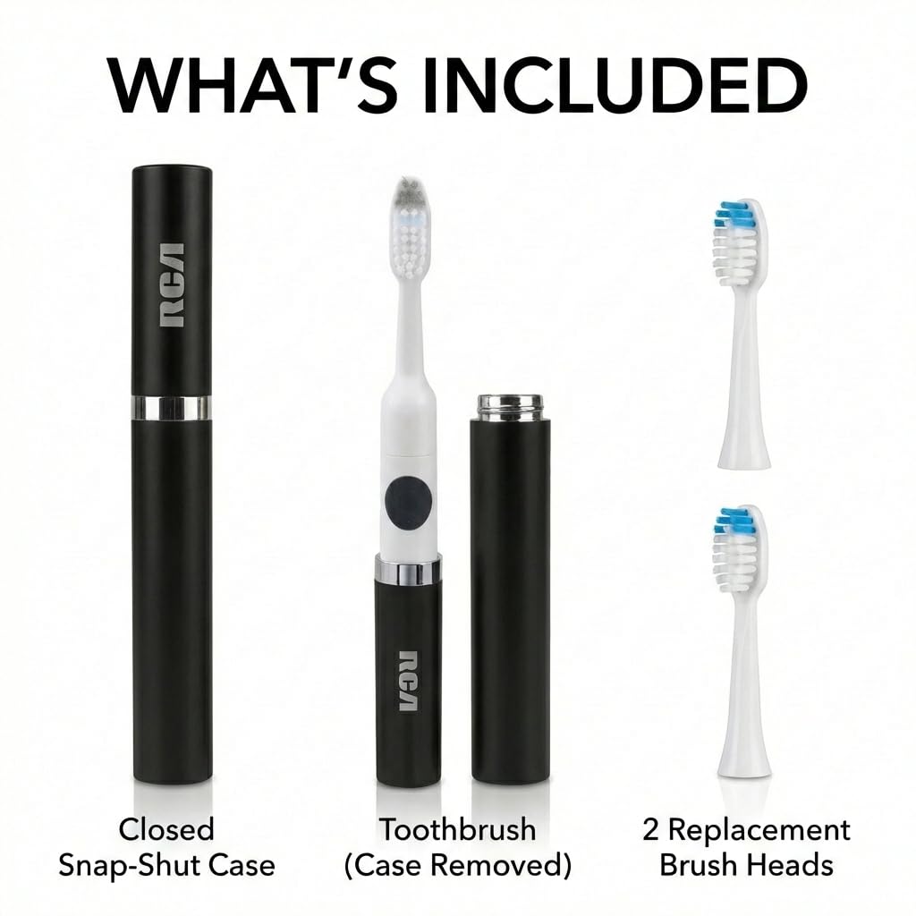 Black Battery Powered Electric Toothbrush with Extra Brush Head B9845