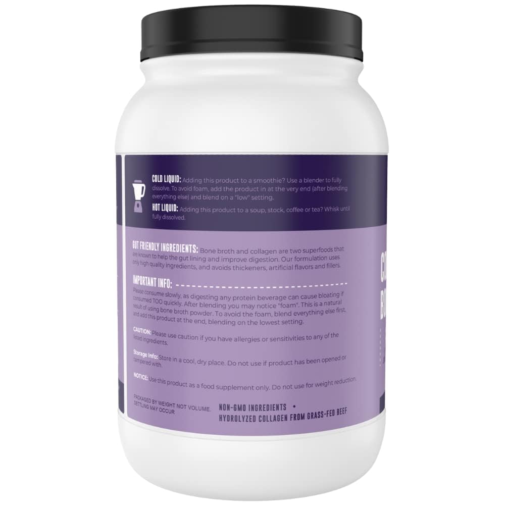 Collagen Bone Broth Powder, Unflavored, 2lb E374278