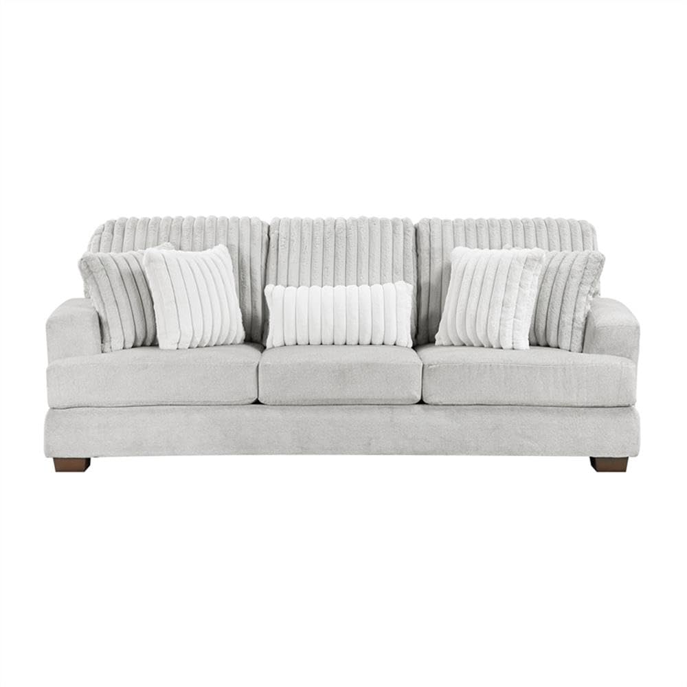 Light Gray Microfiber Upholstered Love Seat Z33358