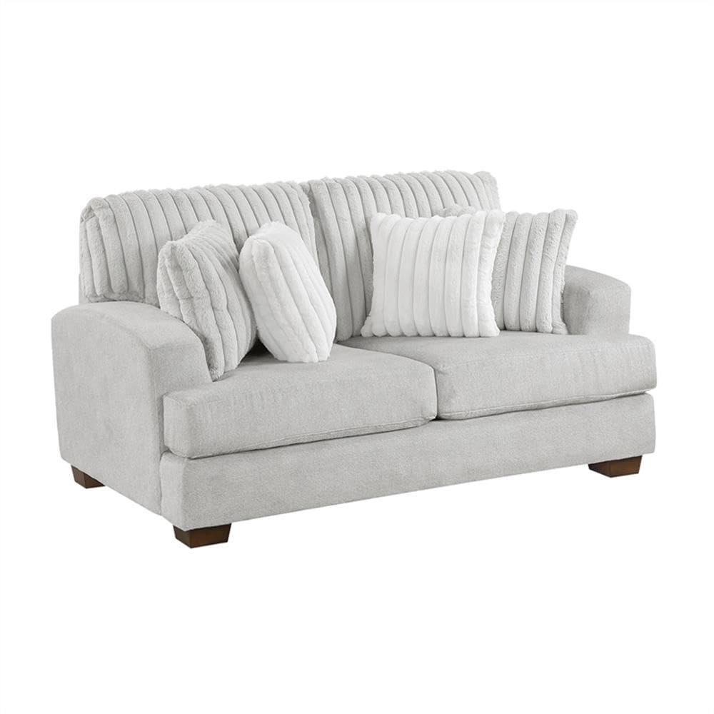 Light Gray Microfiber Upholstered Love Seat Z33358