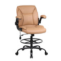 Brown PU Leather Drafting Chair T955282