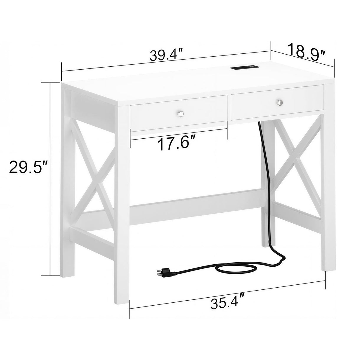 39.4 Inches Computer Desk with 2 Drawers Z1184