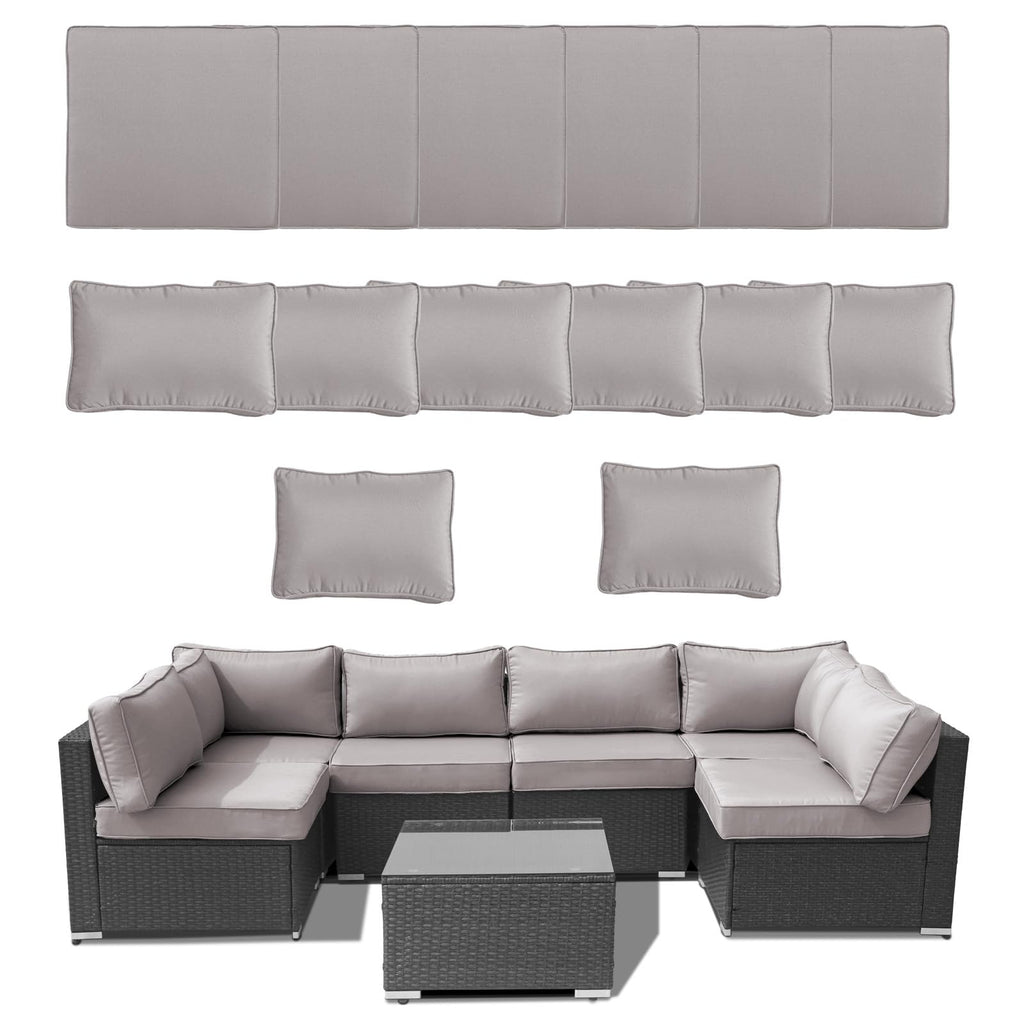14 Piece Waterproof Outdoor Sofa Cushion Replacement with Zippers I542036
