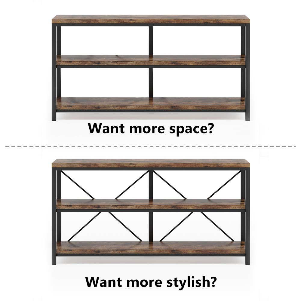 55 Inches 3 Tiers Console Table with Storage Shelves Y562