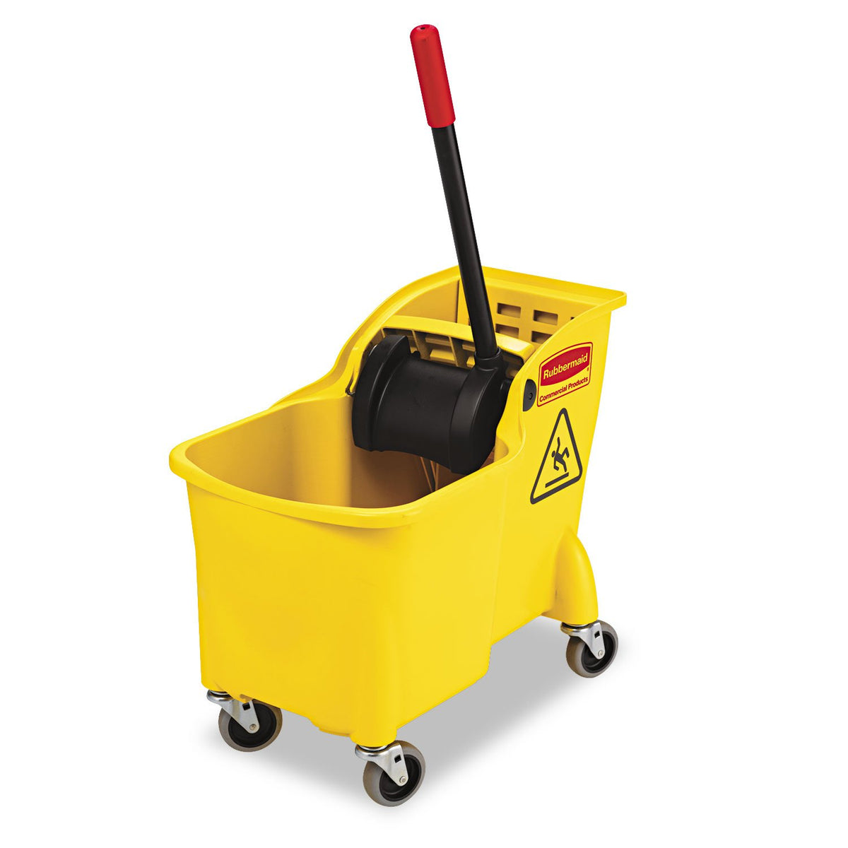 31 QT Tandem Mop Bucket and Wringer Combo on Wheels, Yellow G803475
