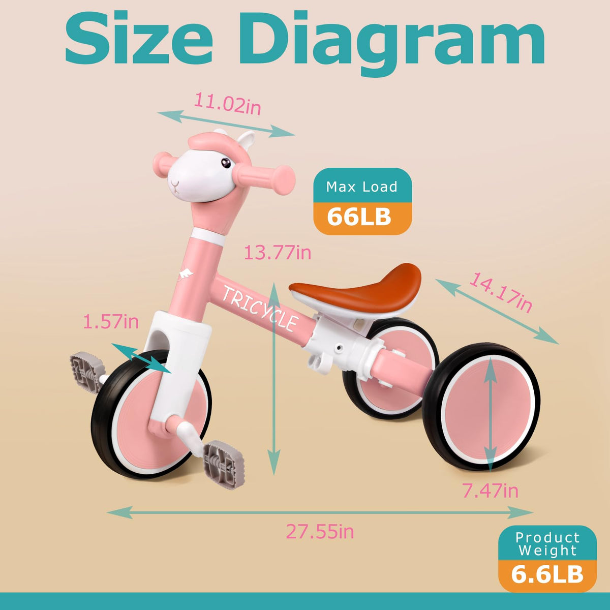 4-in-1 Kids Tricycle with Light & Music I5671