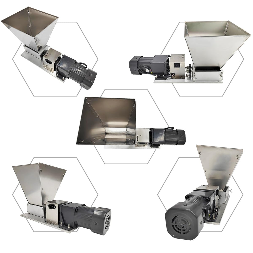 110V 60W 75RPM Stainless Steel Grain Mill with 4 Hopper and 2 Rollers F923284