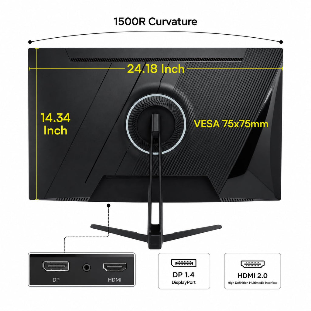 27 Inch 240Hz Curved Gaming Monitor 2K QHD J873195
