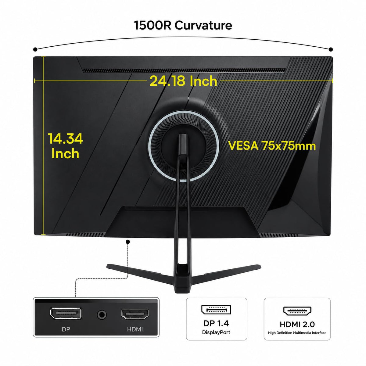 27 Inch 240Hz Curved Gaming Monitor 2K QHD J873195
