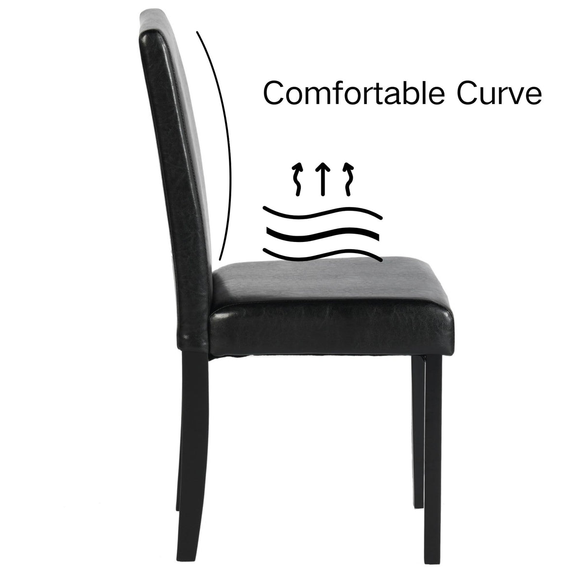 Upholstered PU Leather Dining Chairs Set of 4 R662050