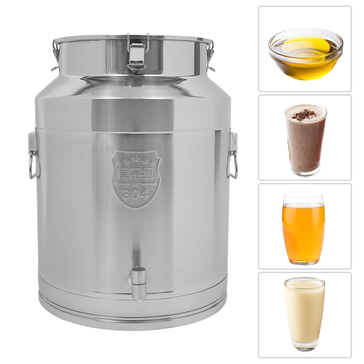 304 Stainless Steel Milk Can with Spigot V7868