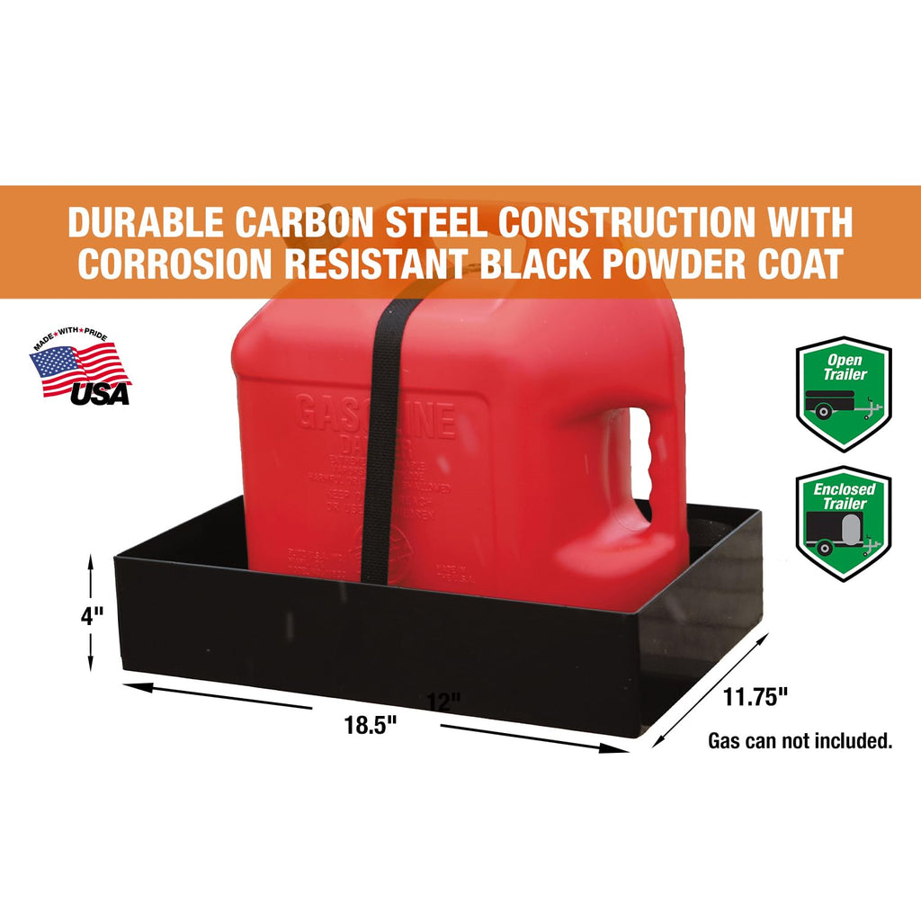 Carbon Steel Gas Container Rack with Nylon Strap, Black E6293