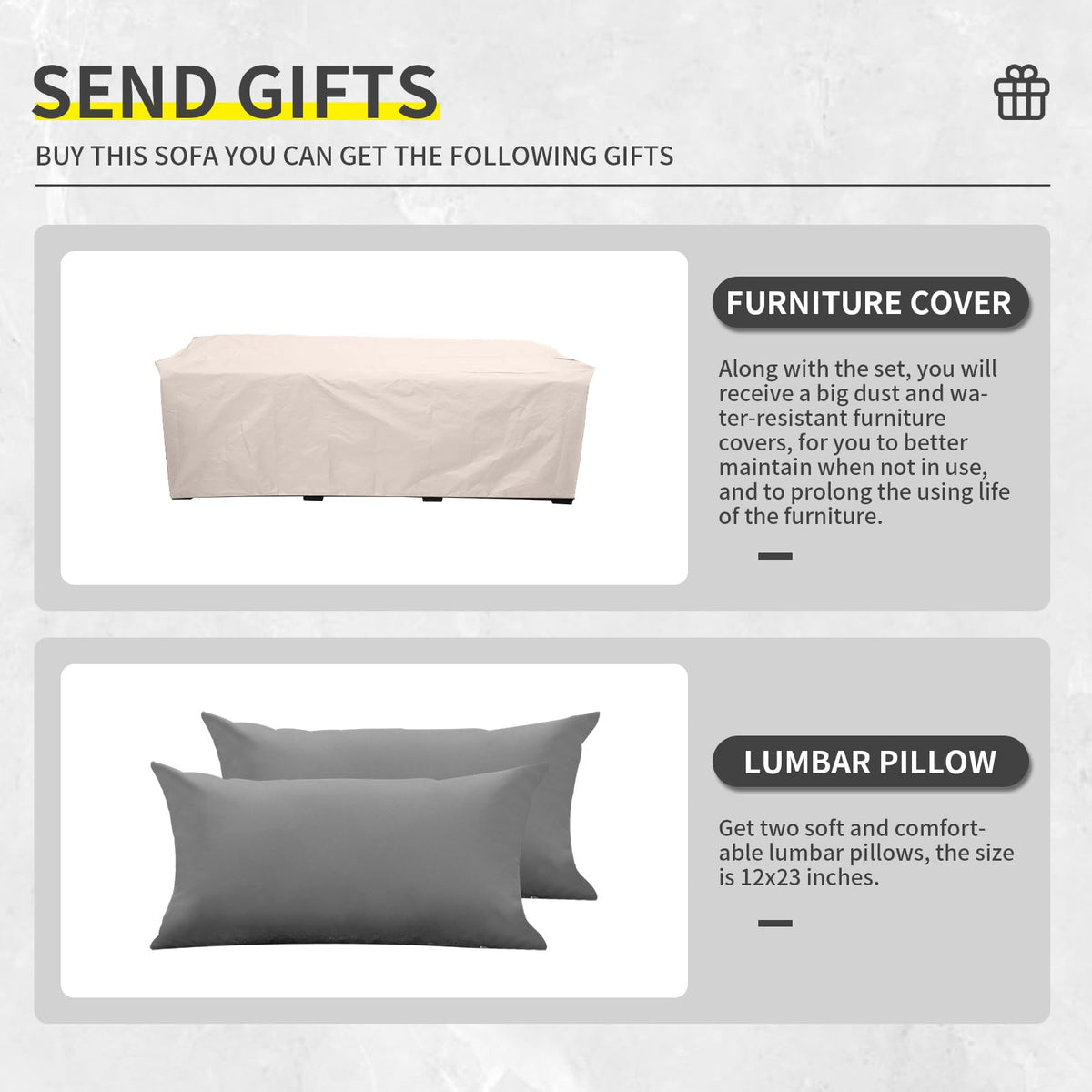 Light Grey Wicker 3-seat Outdoor Sofa with Cushions T925