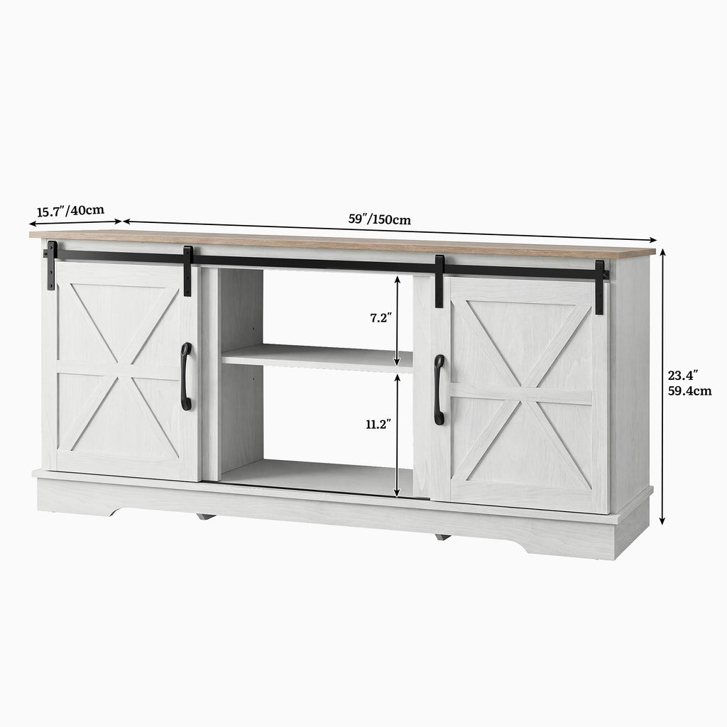 White Grey Wash TV Stand B114663