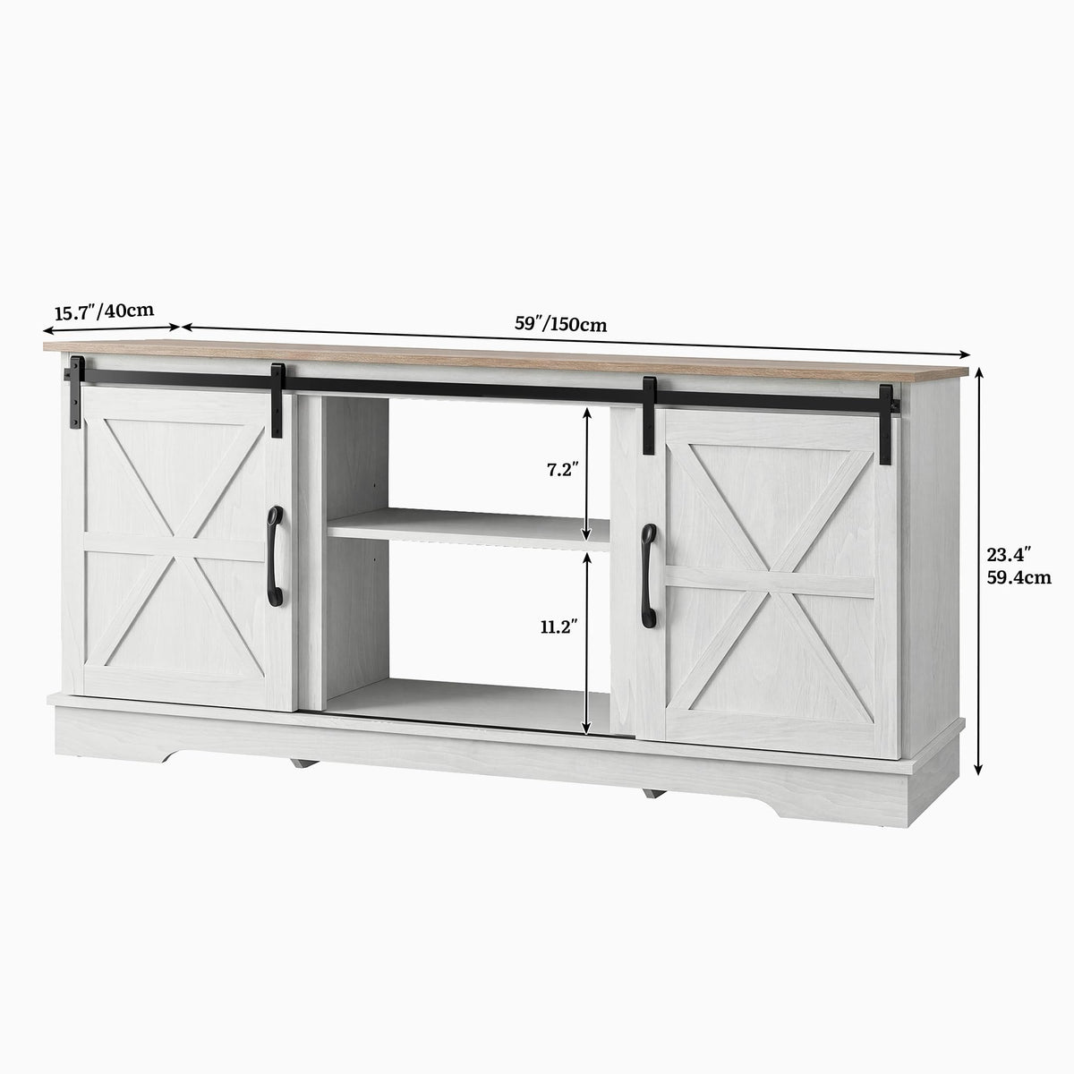 White Grey Wash TV Stand B114663
