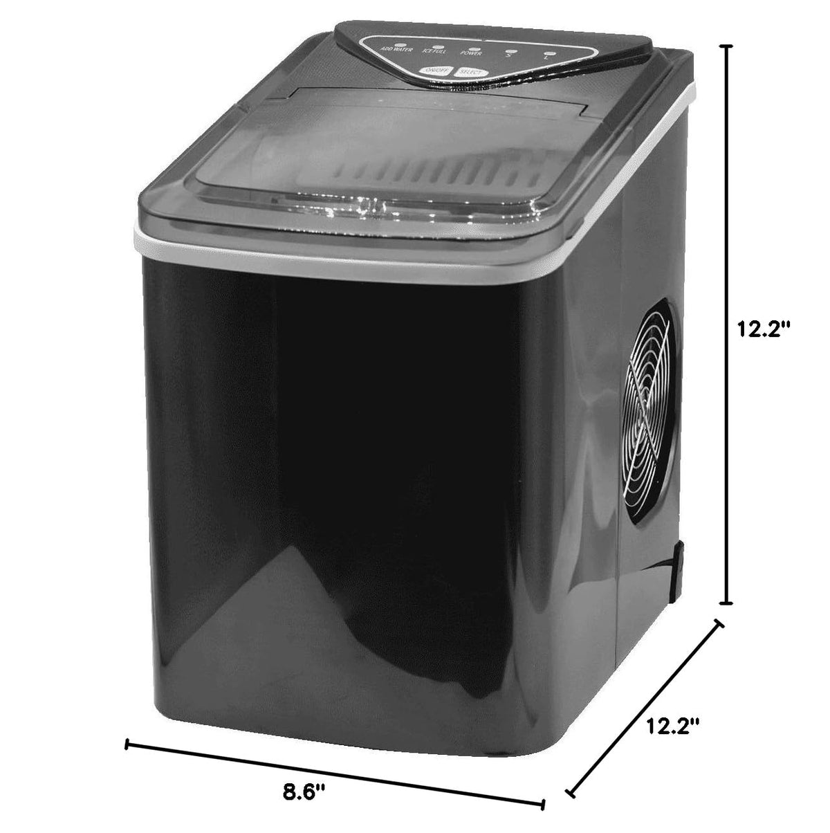 Black Countertop Ice Maker with Scoop and Basket U3606