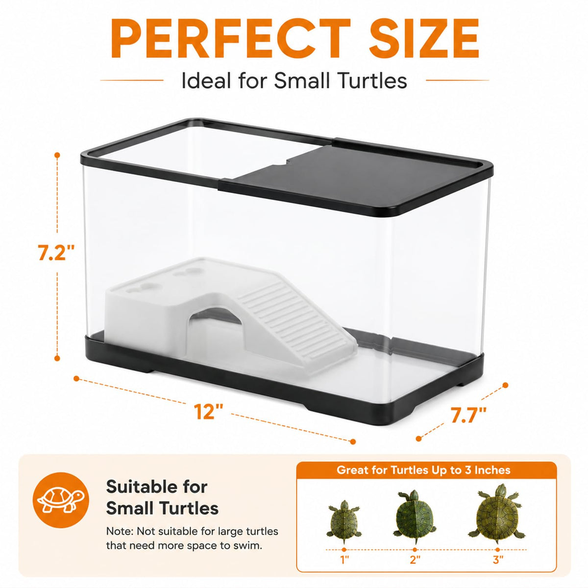 Acrylic Aquarium Starter Kit with UVB/UVA Lamp, Filter, Basking Platform & Lid Q2546