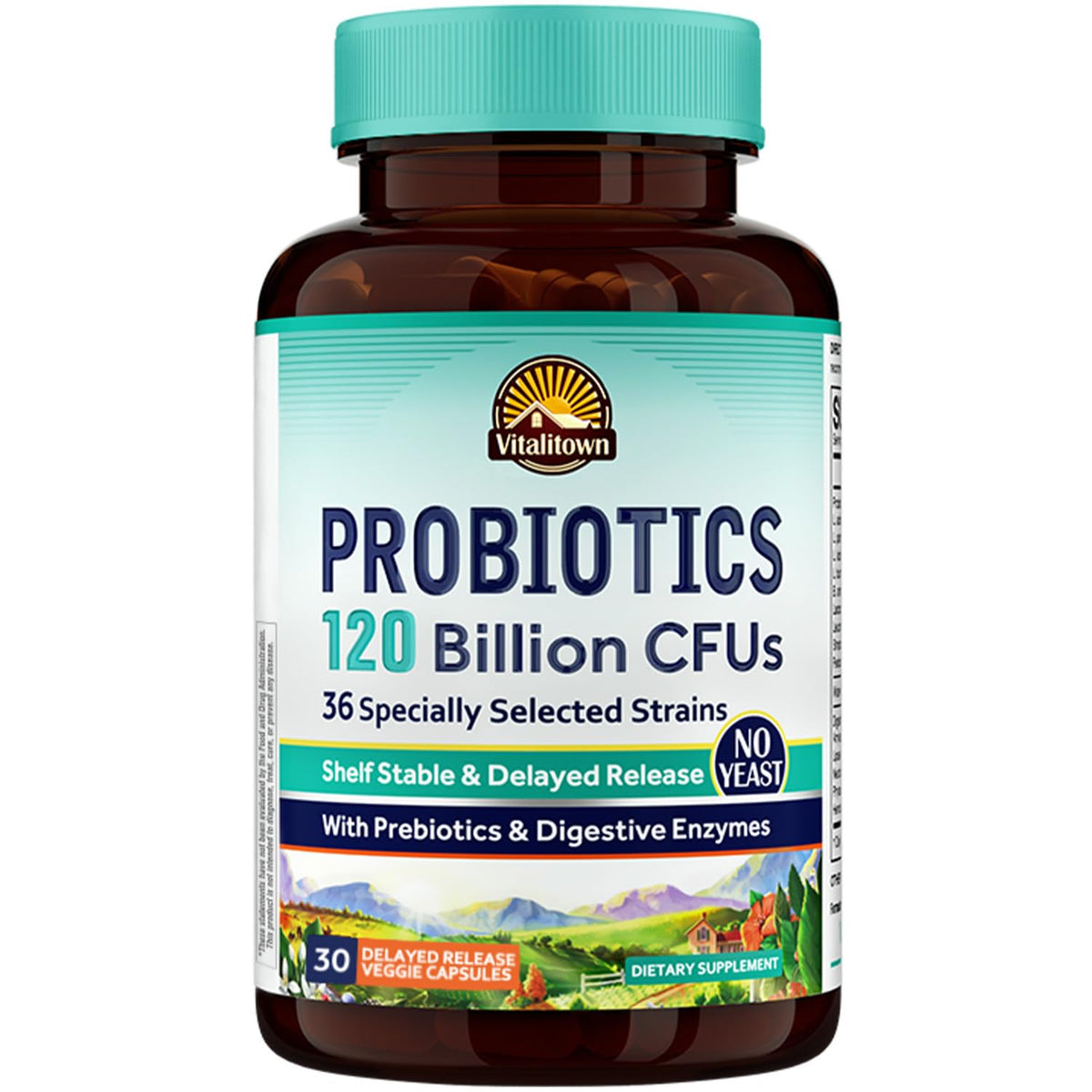 Probiotics 120 Billion CFUs 36 Strains with Prebiotics & Digestive Enzymes 30 Veg Caps T384361