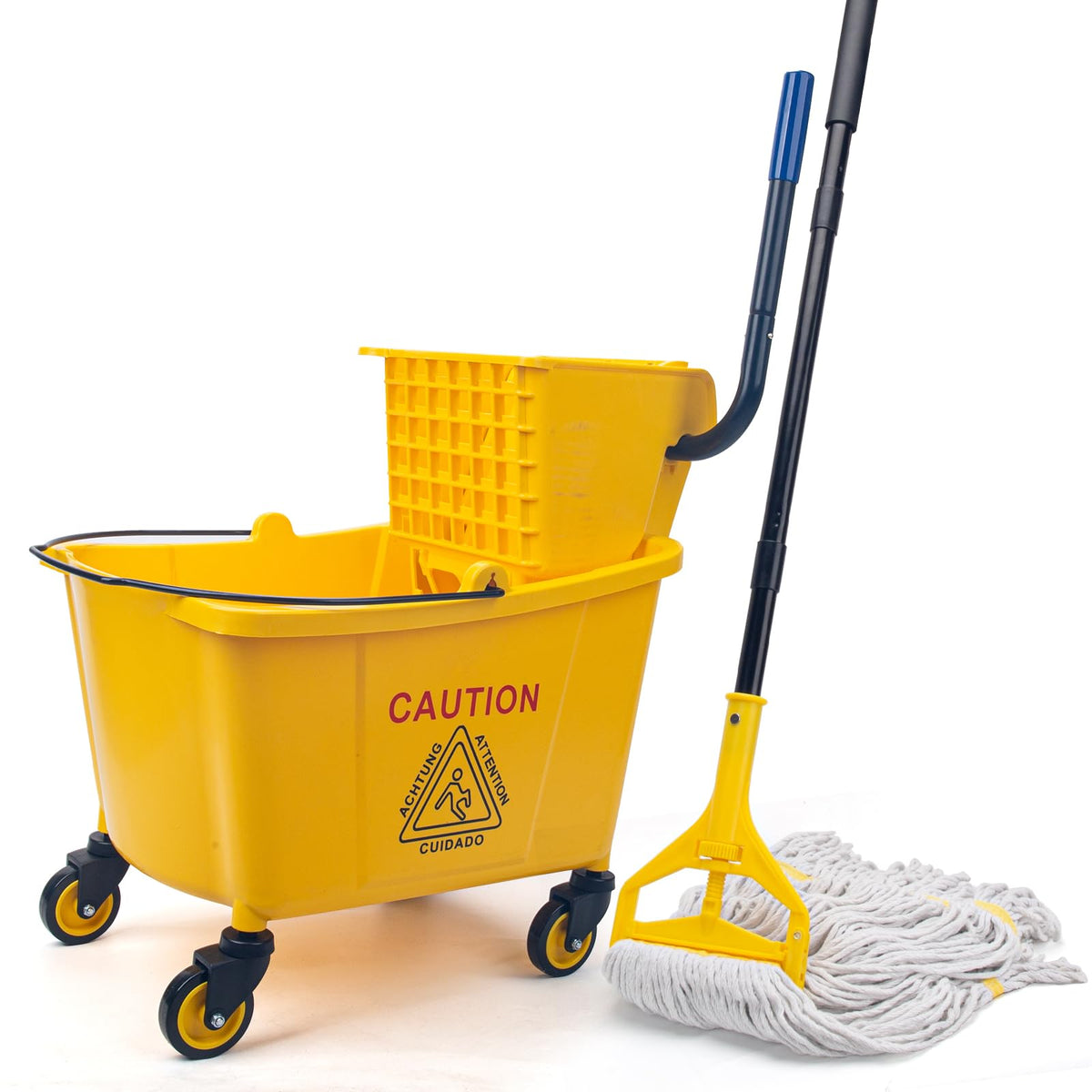 35 Quart Mop Bucket with Side Press Wringer on Wheels Y471675
