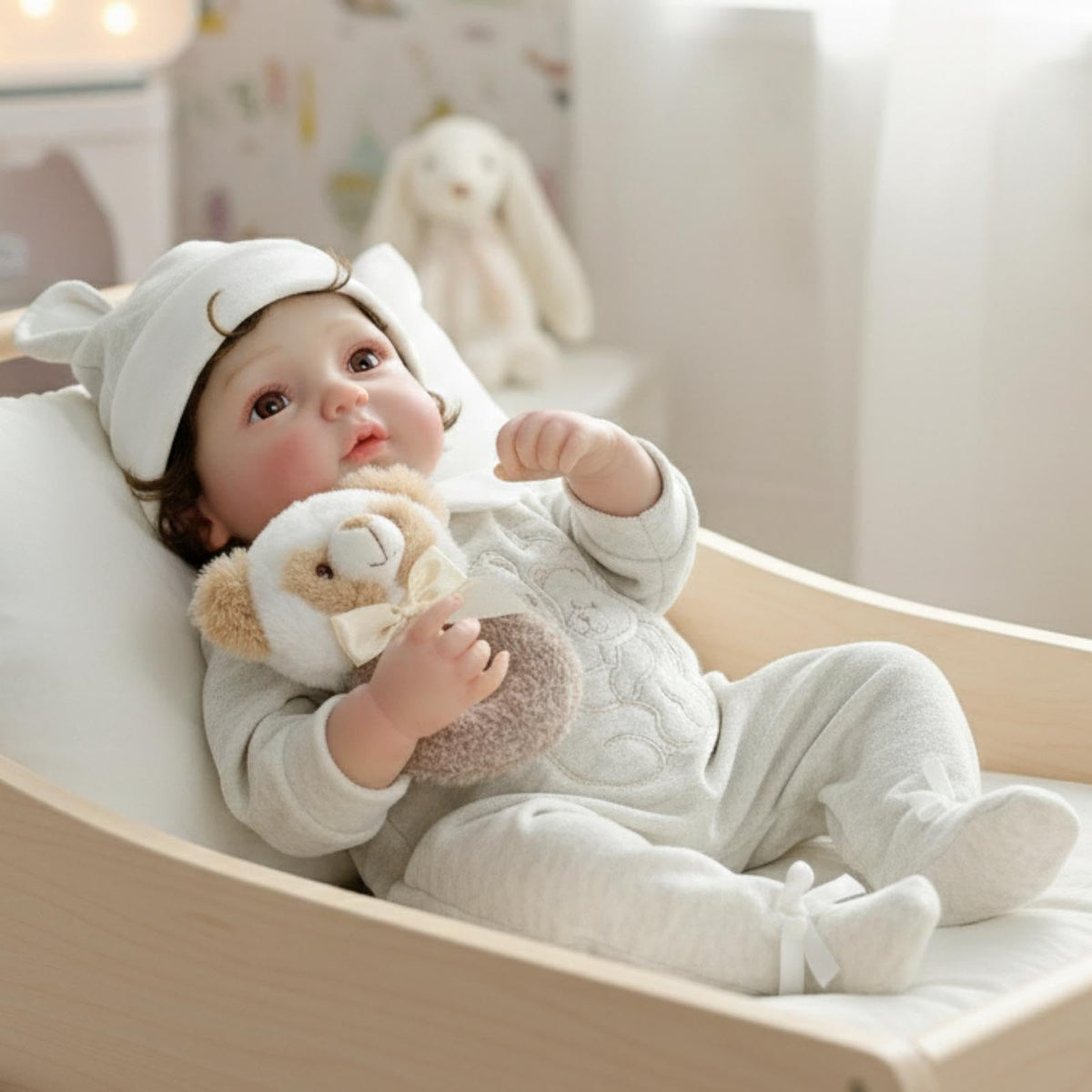 20-Inch Realistic Reborn Baby Doll with Hand-Rooted Hair Q757501