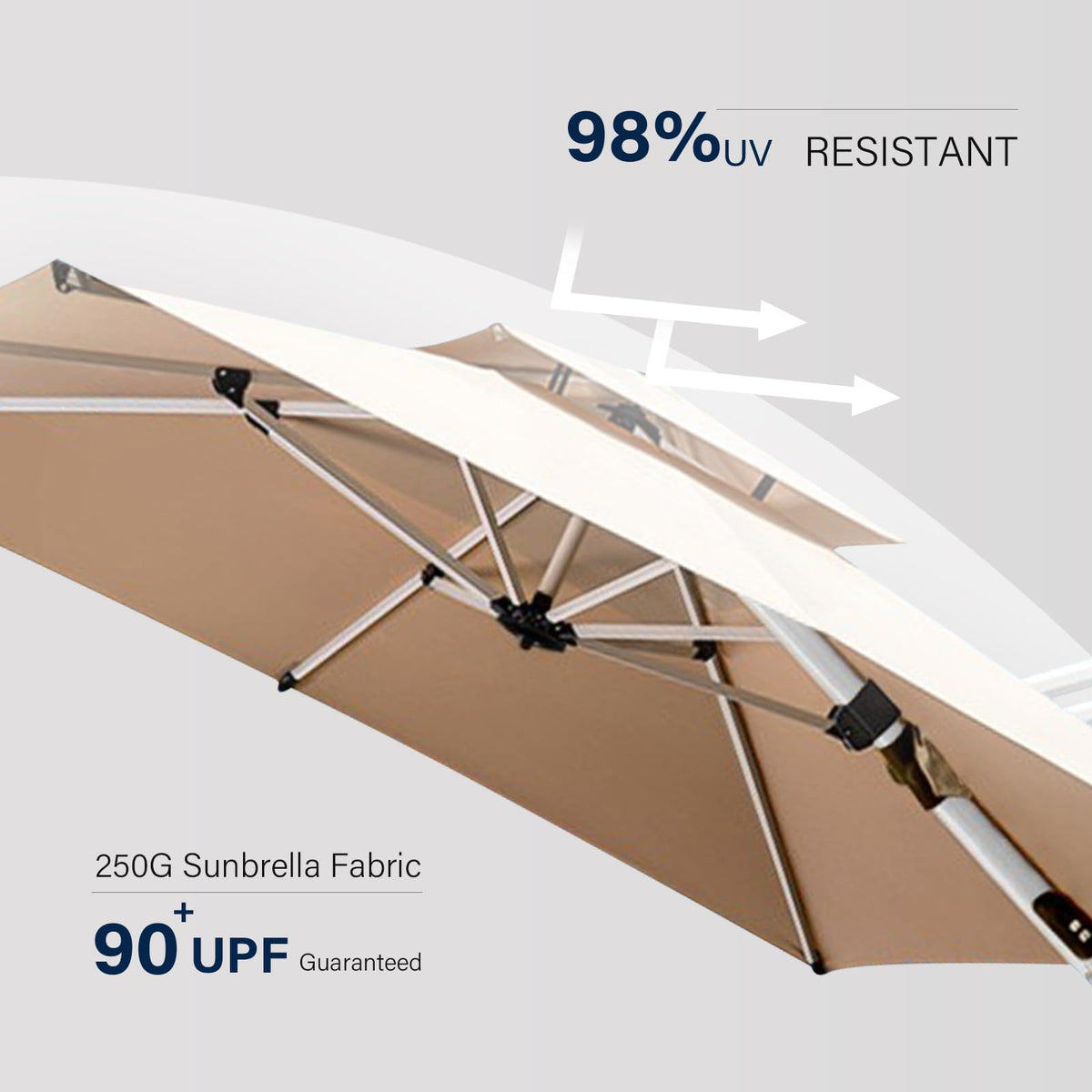 Rectangle Aluminum Offset Patio Umbrella, Beige F476392