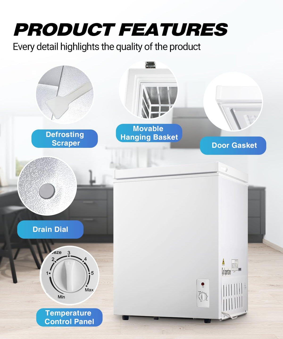 5.0 cu.ft Chest Freezer with Temperature Control O98983
