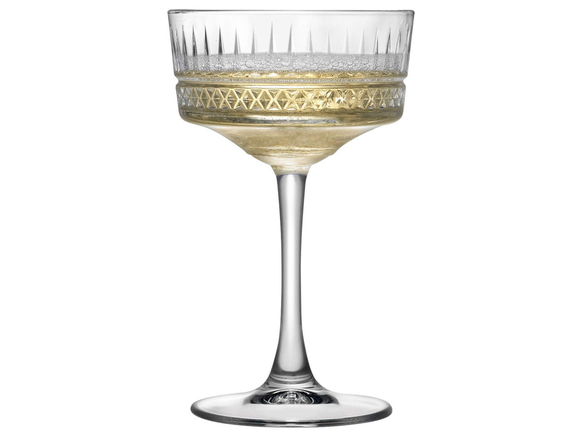 Vintage Coupe Glasses Set Of 6 Long Stem Glassware 8.8 oz D384