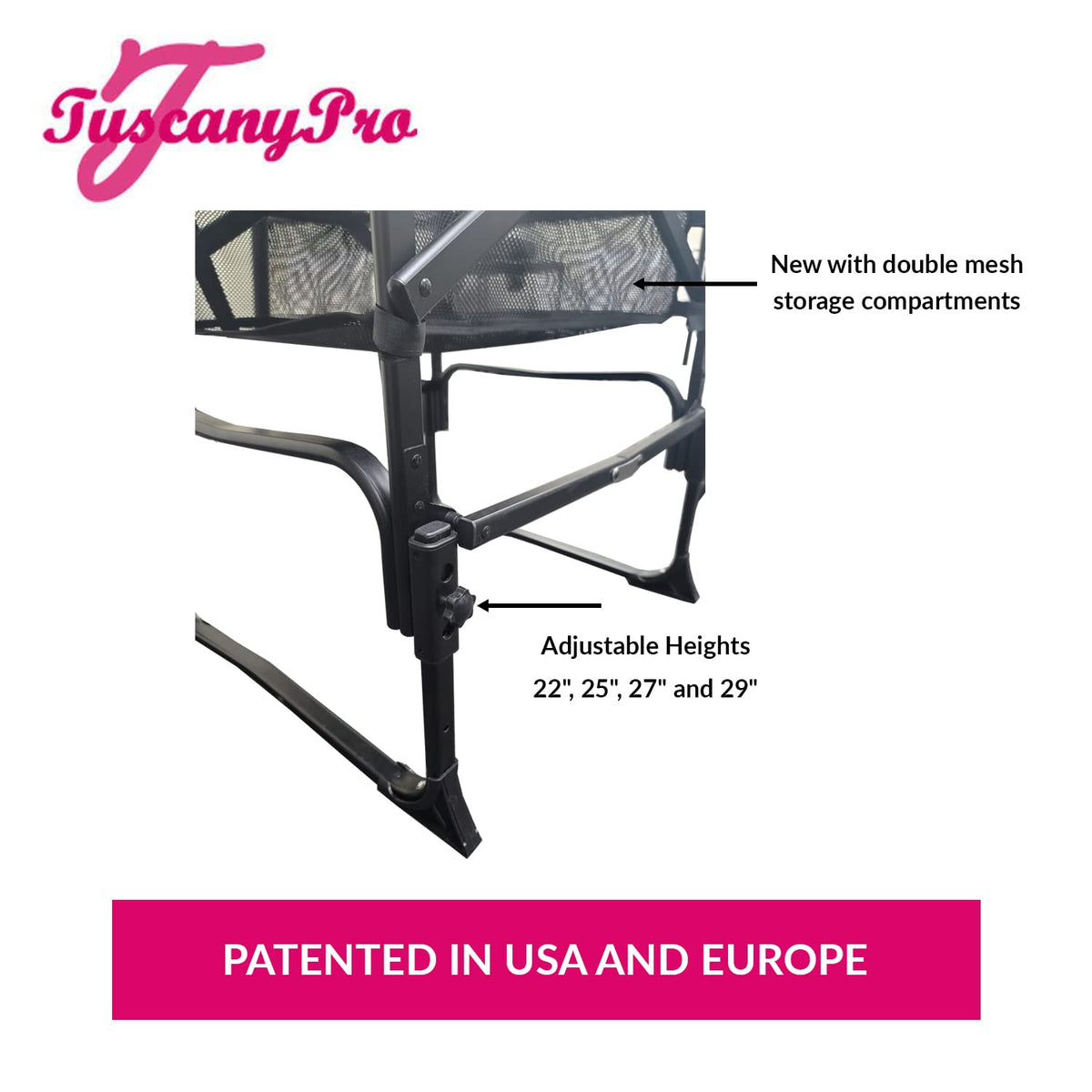 Heavy Duty Director Chair with Adjustable Seat Height E853
