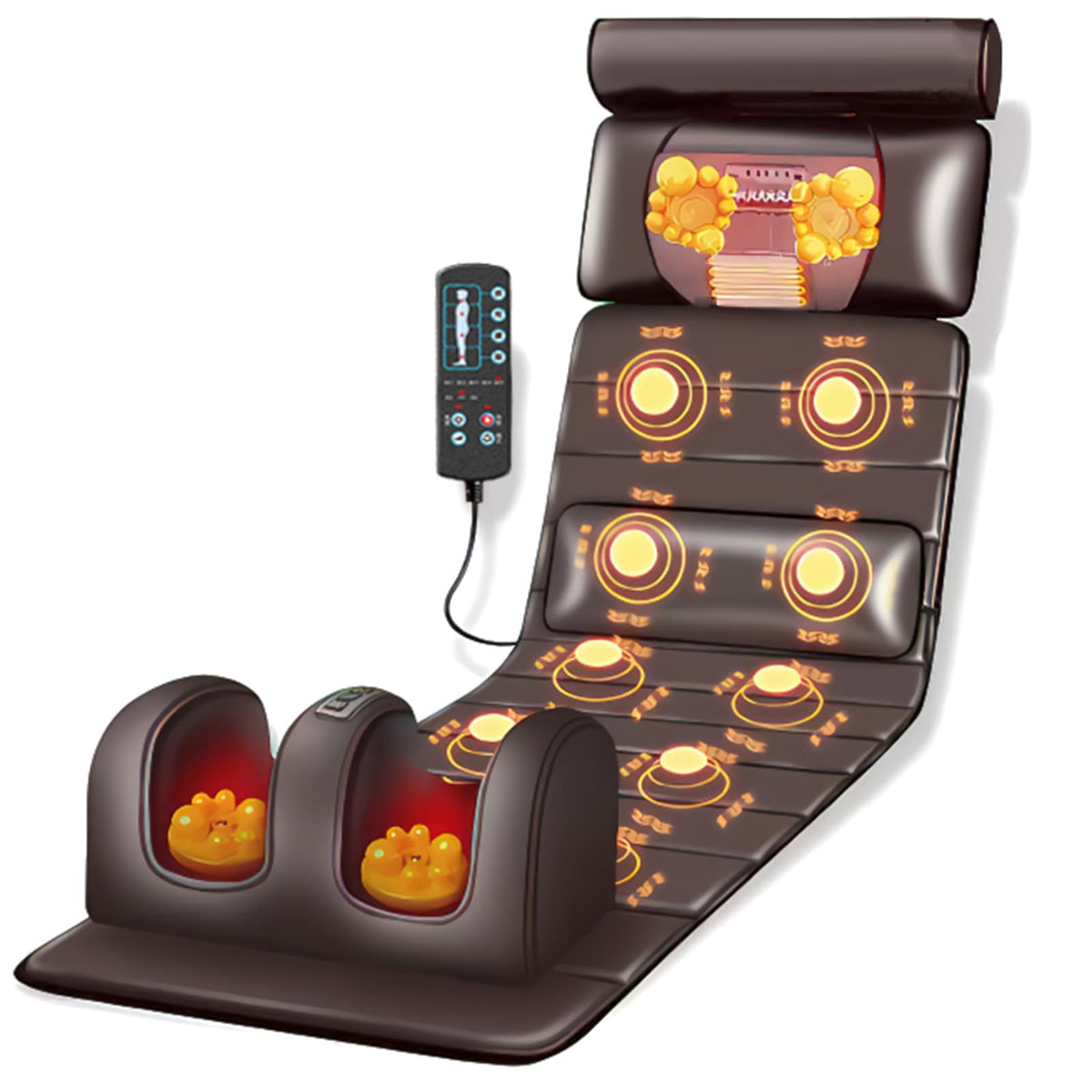 Vibration Massage Mat with Neck Headrest and Leg Foot Massagers Z745