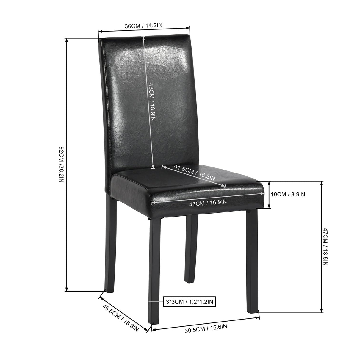 Upholstered PU Leather Dining Chairs Set of 4 R662050