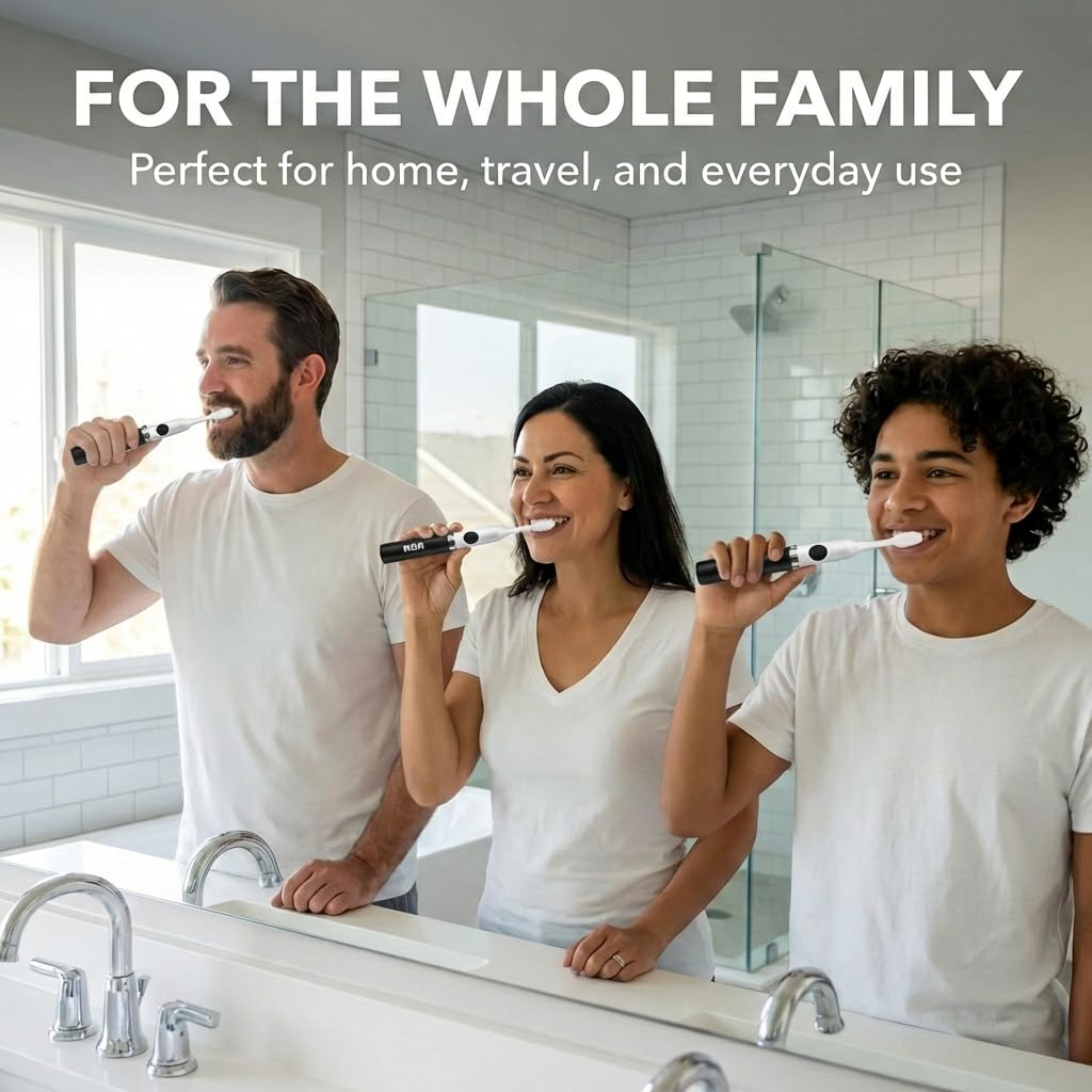 Black Battery Powered Electric Toothbrush with Extra Brush Head B9845