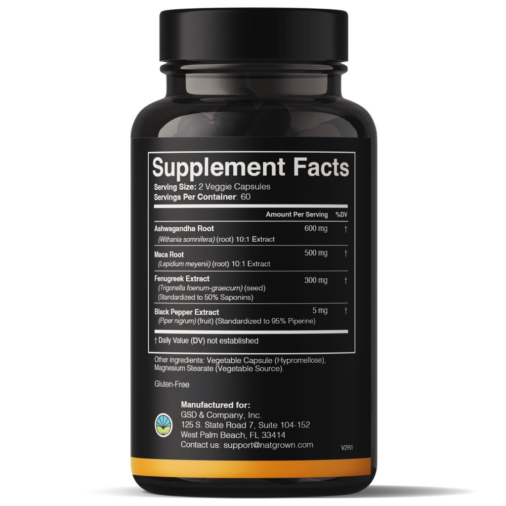 Ashwagandha Maca Root Fenugreek Capsules 120 Ct X162