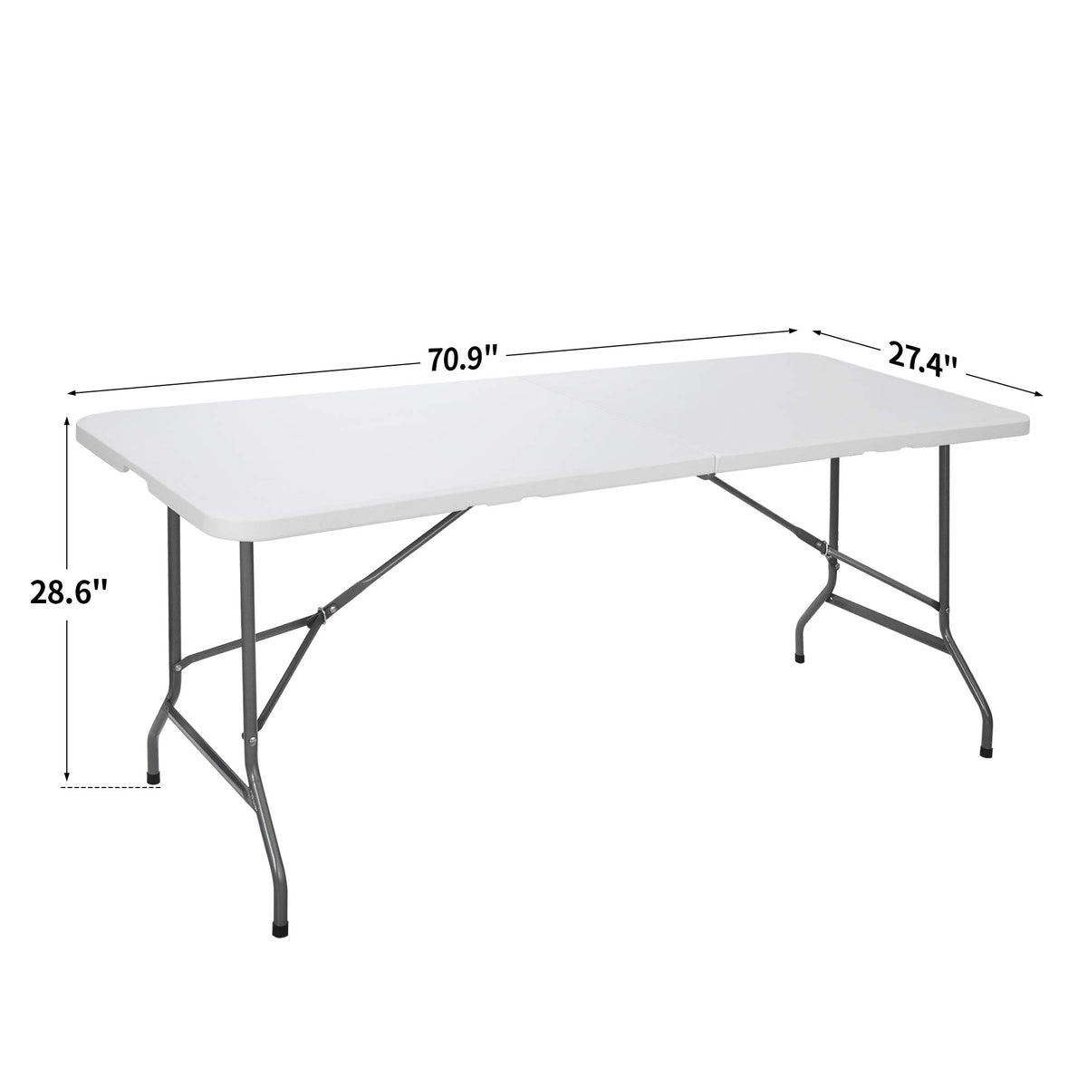 White 6Ft Heavy Duty Folding Picnic Table Y741483
