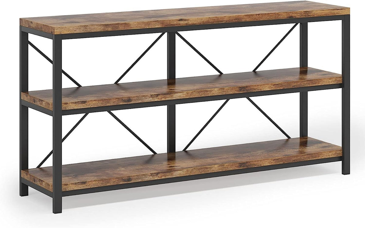 55 Inches 3 Tiers Console Table with Storage Shelves Y562