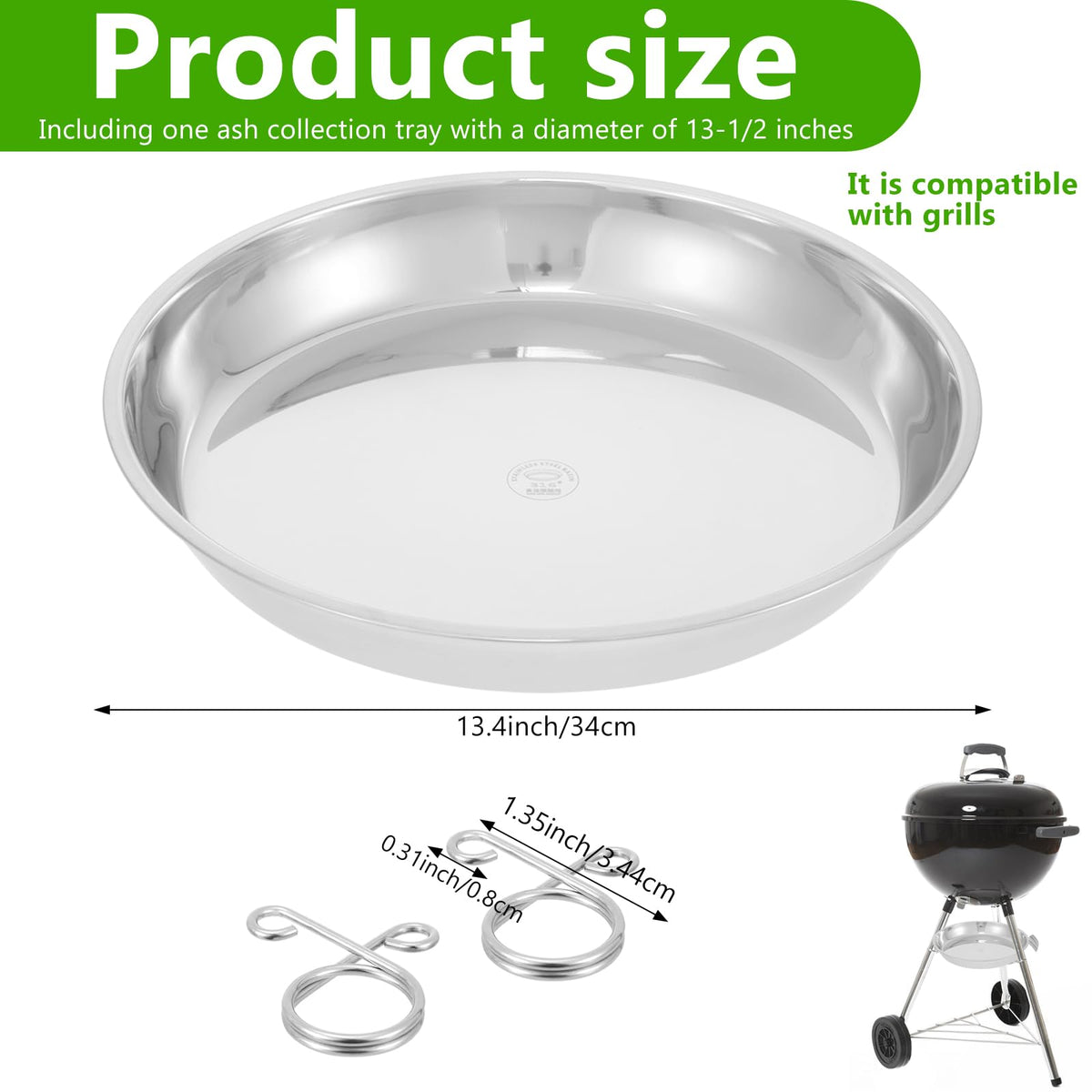 13.4" Diameter Ash Catcher Pan for Charcoal Grill S511