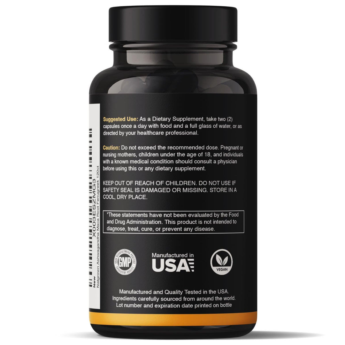 Ashwagandha Maca Root Fenugreek Capsules 120 Ct X162