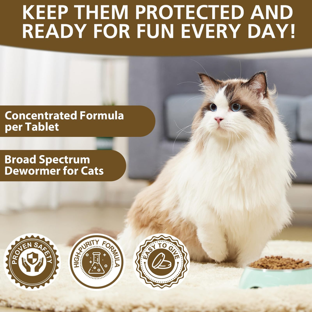 Broad-Spectrum Dewormer for Cats & Kittens, 50 Tablets N6751