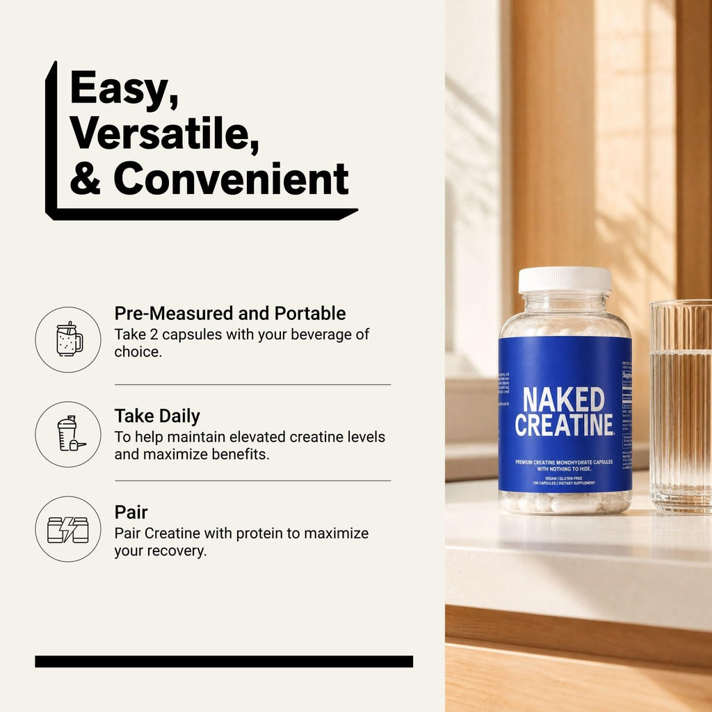Micronized Creatine Monohydrate Capsules 2.5g 75 Servings Vegan X301
