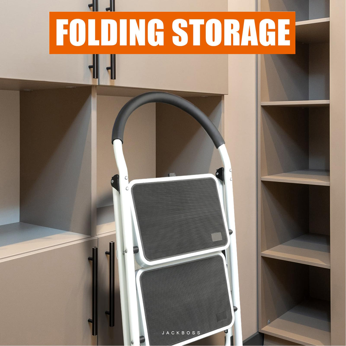 2 Step Folding Lightweight Step Stool with Anti-Slip Pedal 400 lbs Capacity J2217