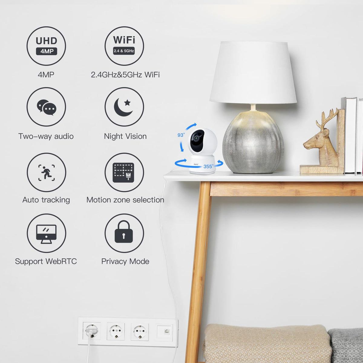 4MP 5G WiFi 6 Indoor Security Cameras Y286